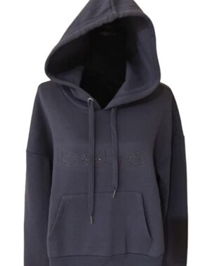 bebe Navy Hooded Pullover with Studded Logo